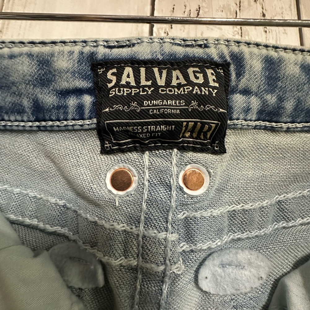 Salvage Light Blue Straight Relaxed Jeans Size 14r - Picture 8 of 10